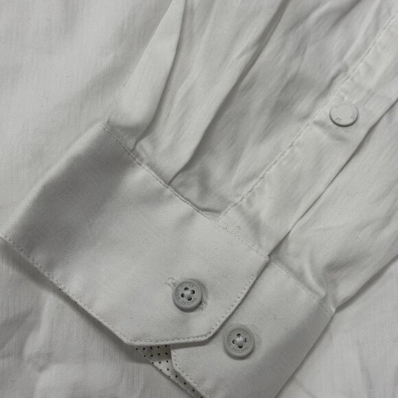 Louis Philippe Mens 42 Long Sleeve Button Up Super Slim Fit Cotton Shirt White‎ - Picture 3 of 9